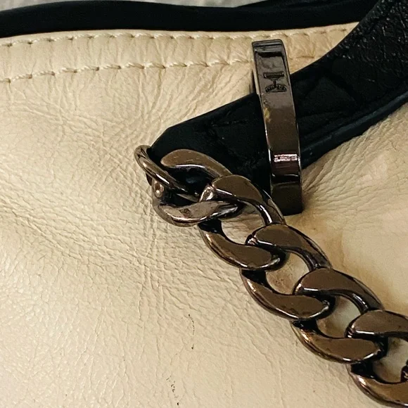 - Halston Heritage Black /gray White Satchel Handbag - Picture 8 of 10